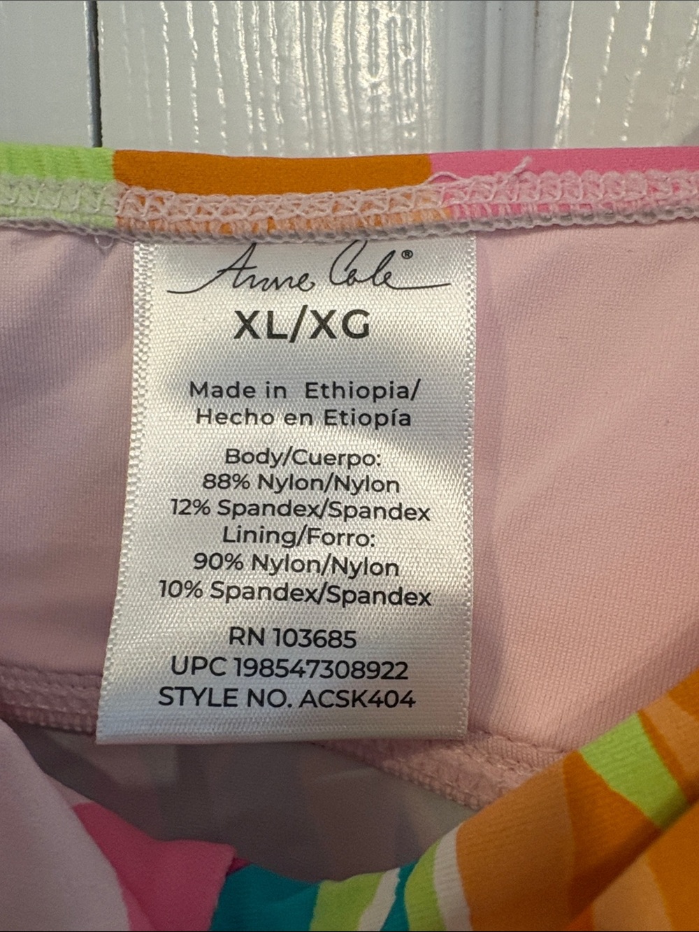 599 Anne Cole Tropical Print Tankini Top - Pink, Teal & Orange - Picture 2 of 6